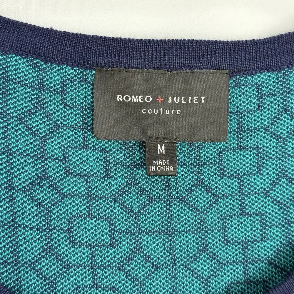 Romeo Juliet Couture Bodycon Dress Womens Size M Short Sleeve Fitted Knit - Picture 6 of 16